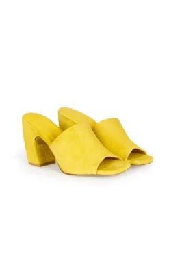 Janis, yellow suede mules