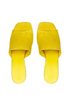 Janis, yellow suede mules