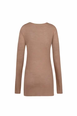 Jen, dune virgin wool top