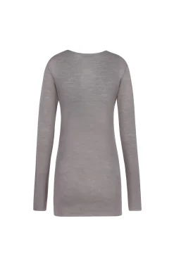 Jen, top in gray virgin wool
