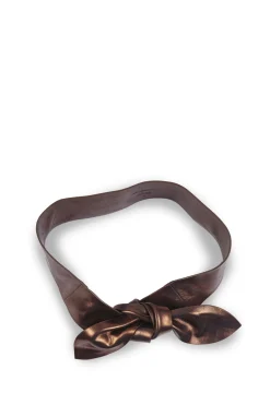 Jin 6, dark bronze leather knotted belt