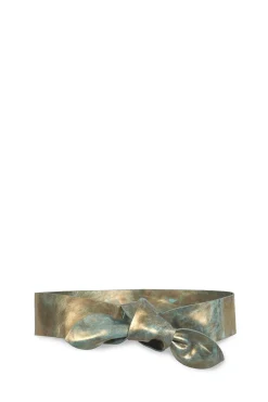 Jin 6, turquoise bronze leather knotted belt