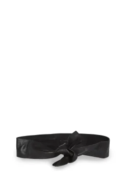 Jin, knotted belt in black leather
