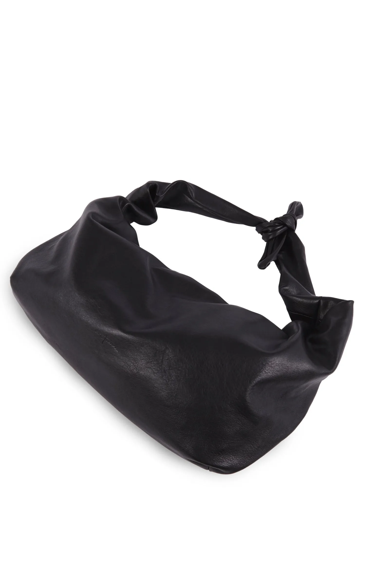 Jin L, black leather fanny pack