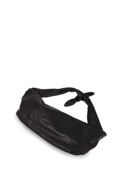 Jin S, black leather fanny pack