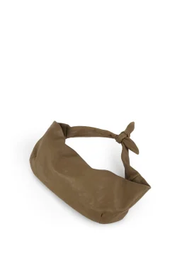 Jin S, khaki green leather fanny pack
