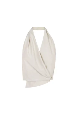 Josephine, halter top in silver silk