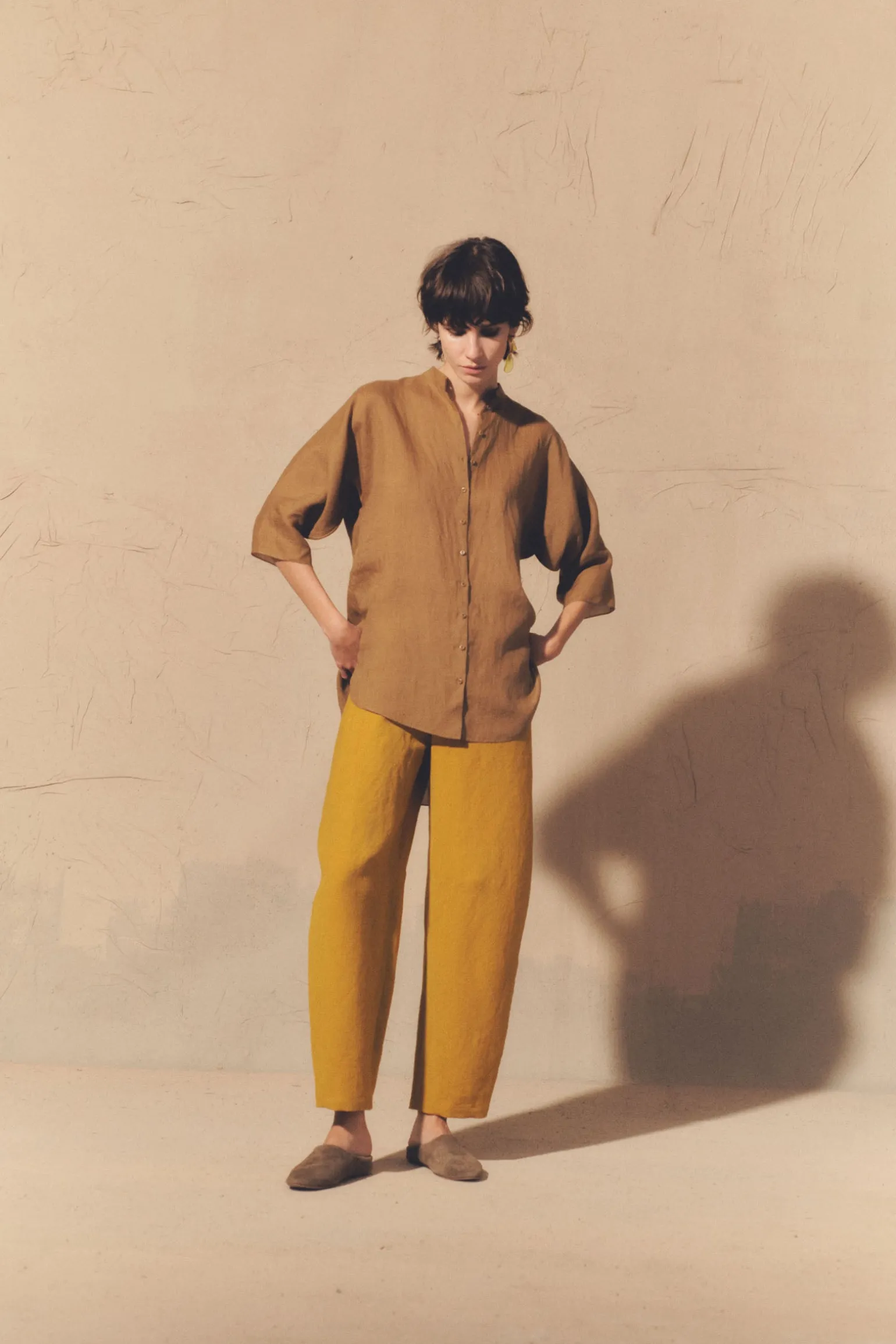 Jules, ocher ramie top