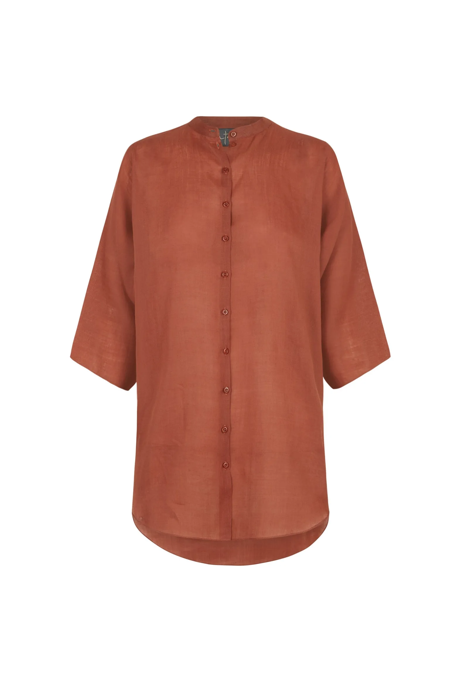 Jules, top in red ramie