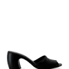 Juno, black leather mules