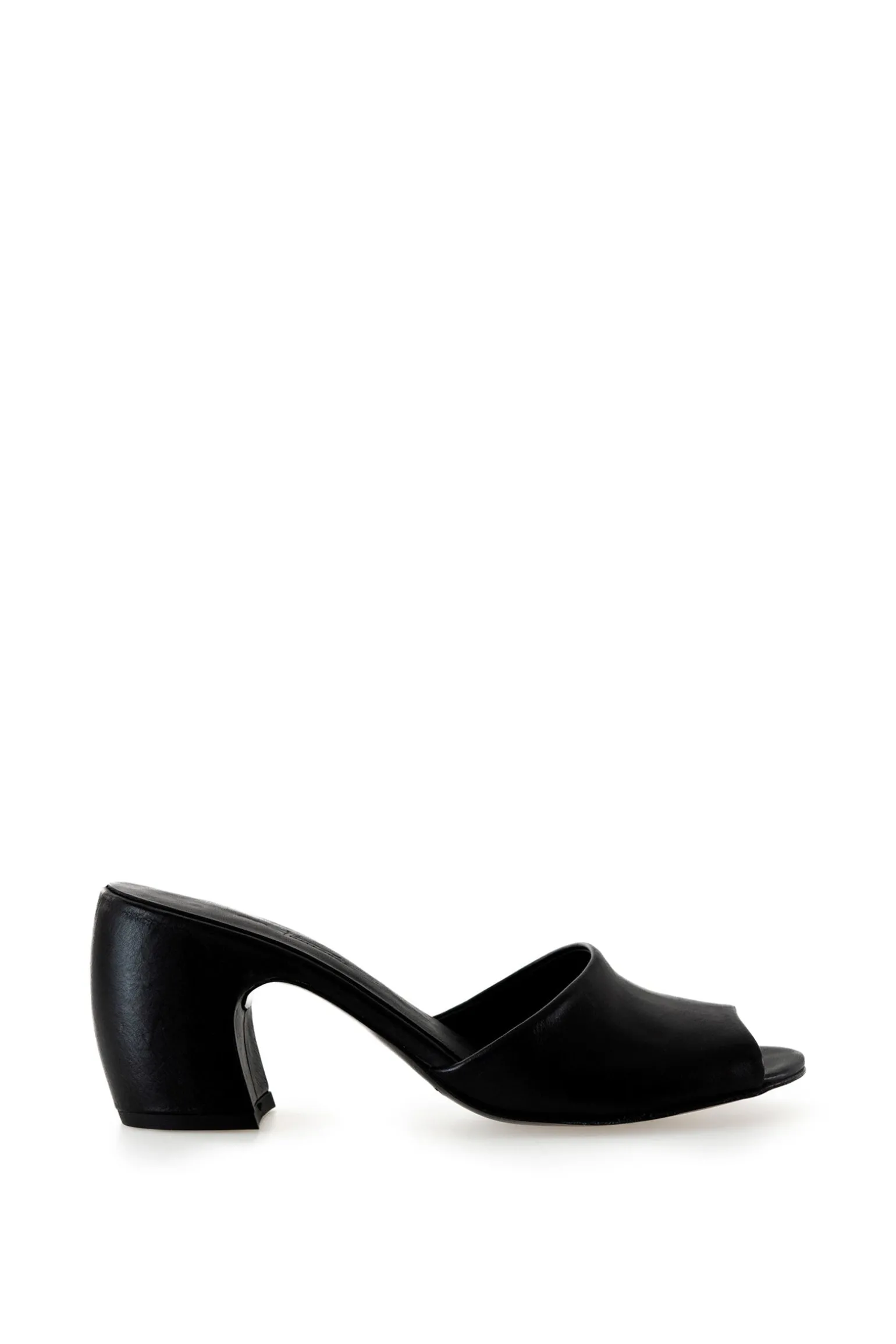 Juno, black leather mules