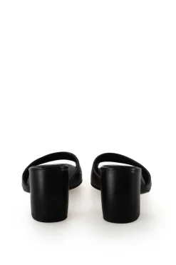 Juno, black leather mules