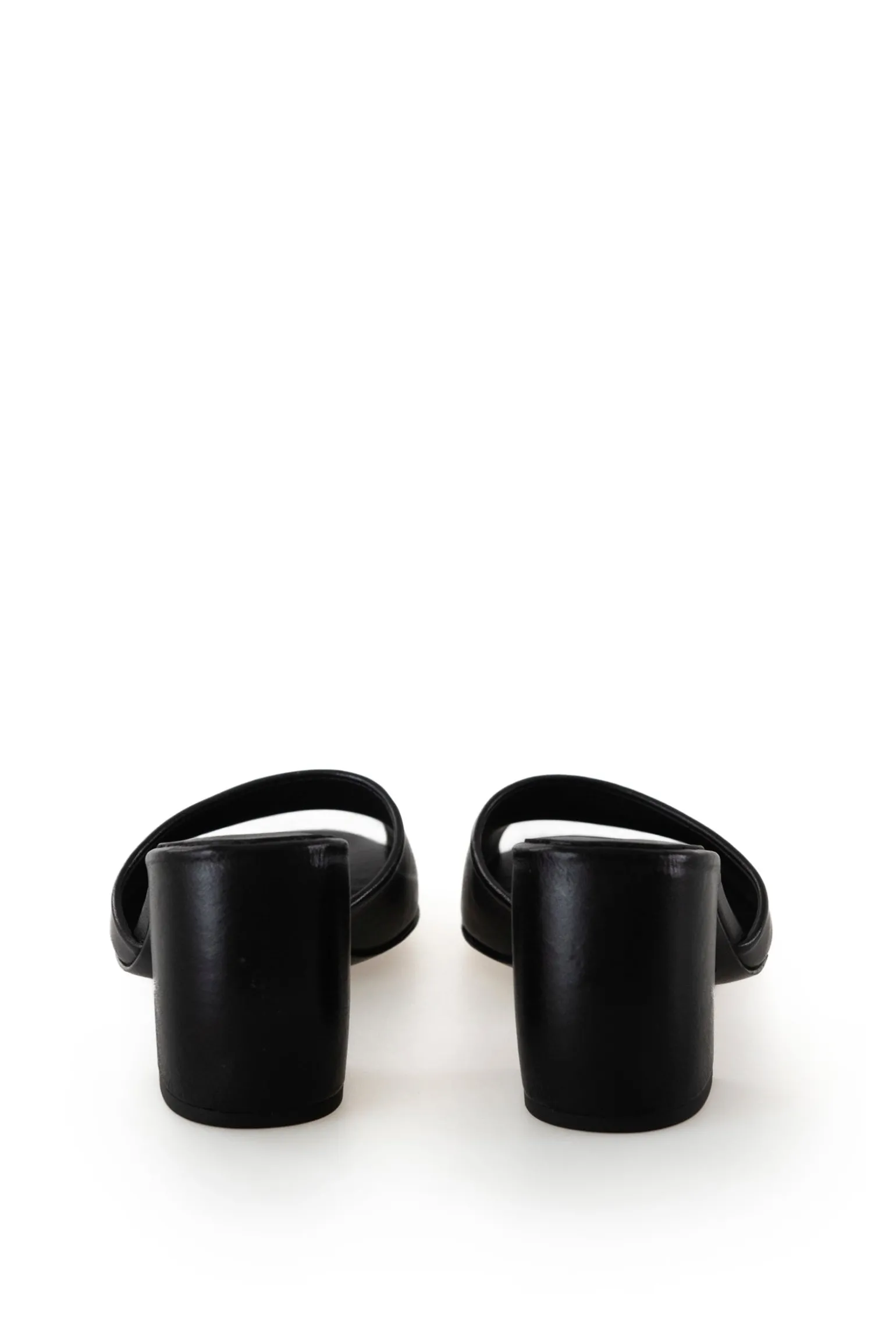 Juno, black leather mules