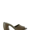 Juno, green leather mules