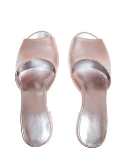 Juno, silver leather mules