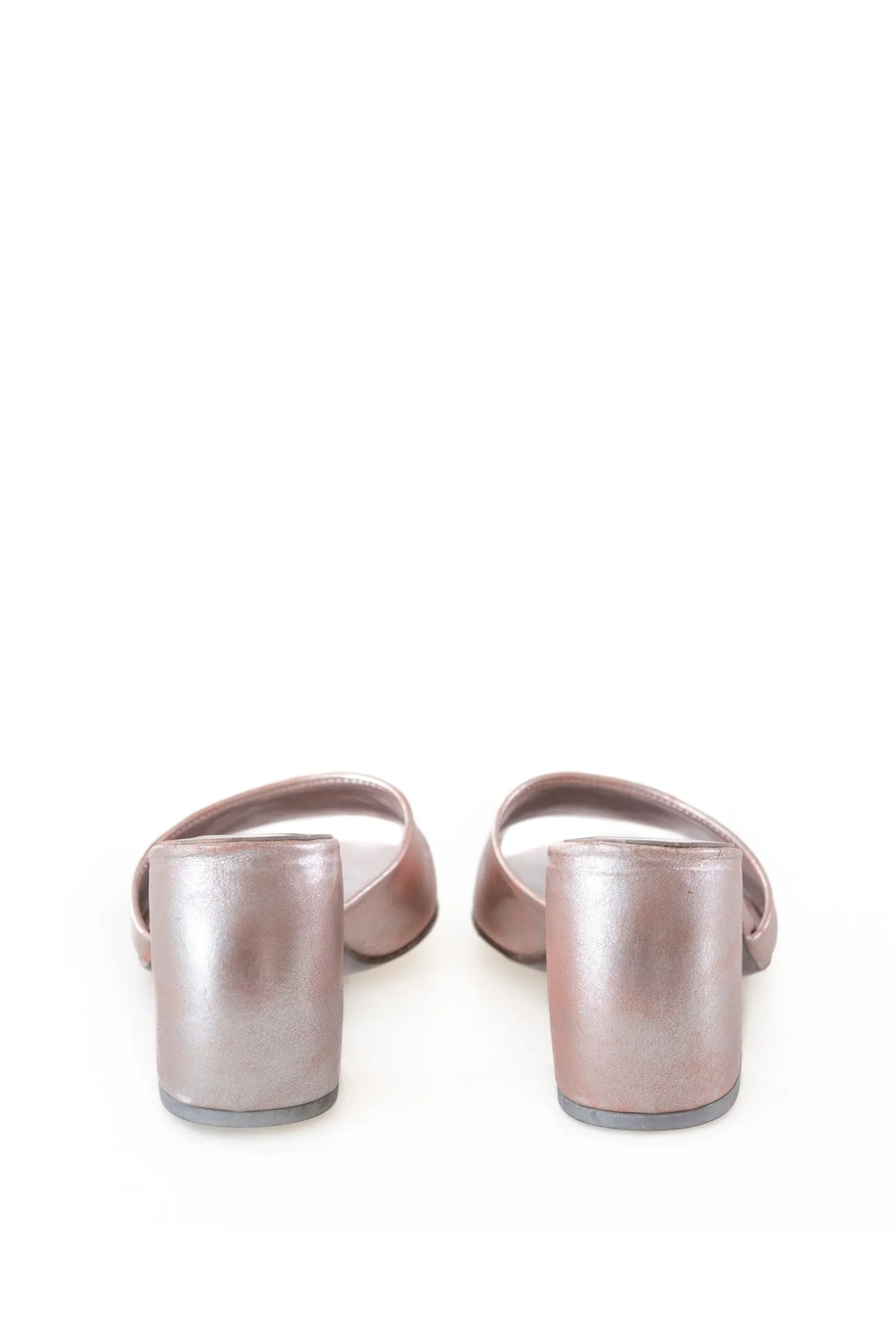 Juno, silver leather mules