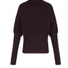 Kaia, burgundy turtleneck sweater