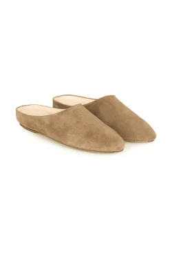 Kibal, babucha hombre de ante beige dorado