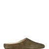Kibal, men's slippers in suede dark green