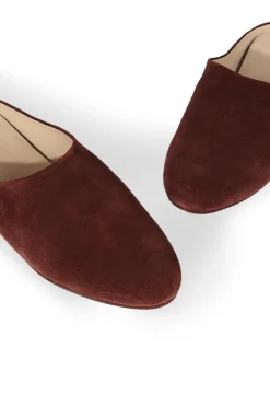Kibal, women's mules in burgundy suede