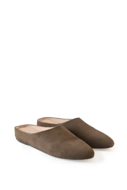 Kibal, women's mules in olive suede