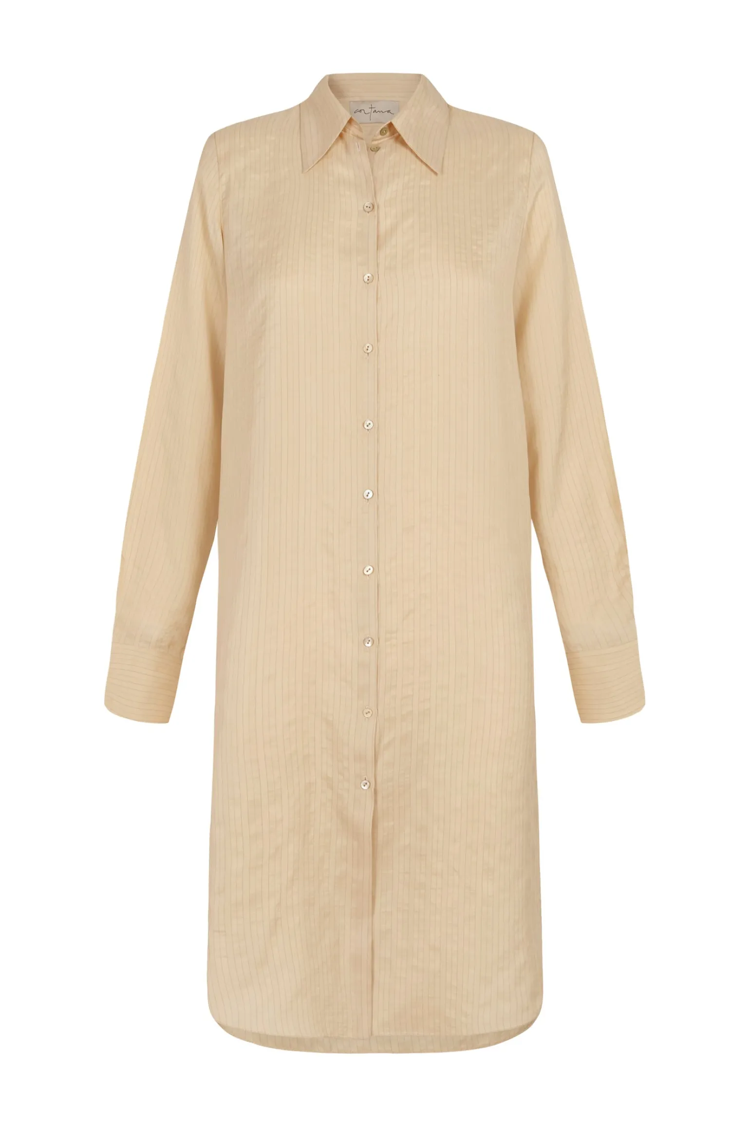 Kurt, long vanilla silk shirt