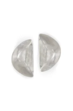 Kuu left, silver triangular earring