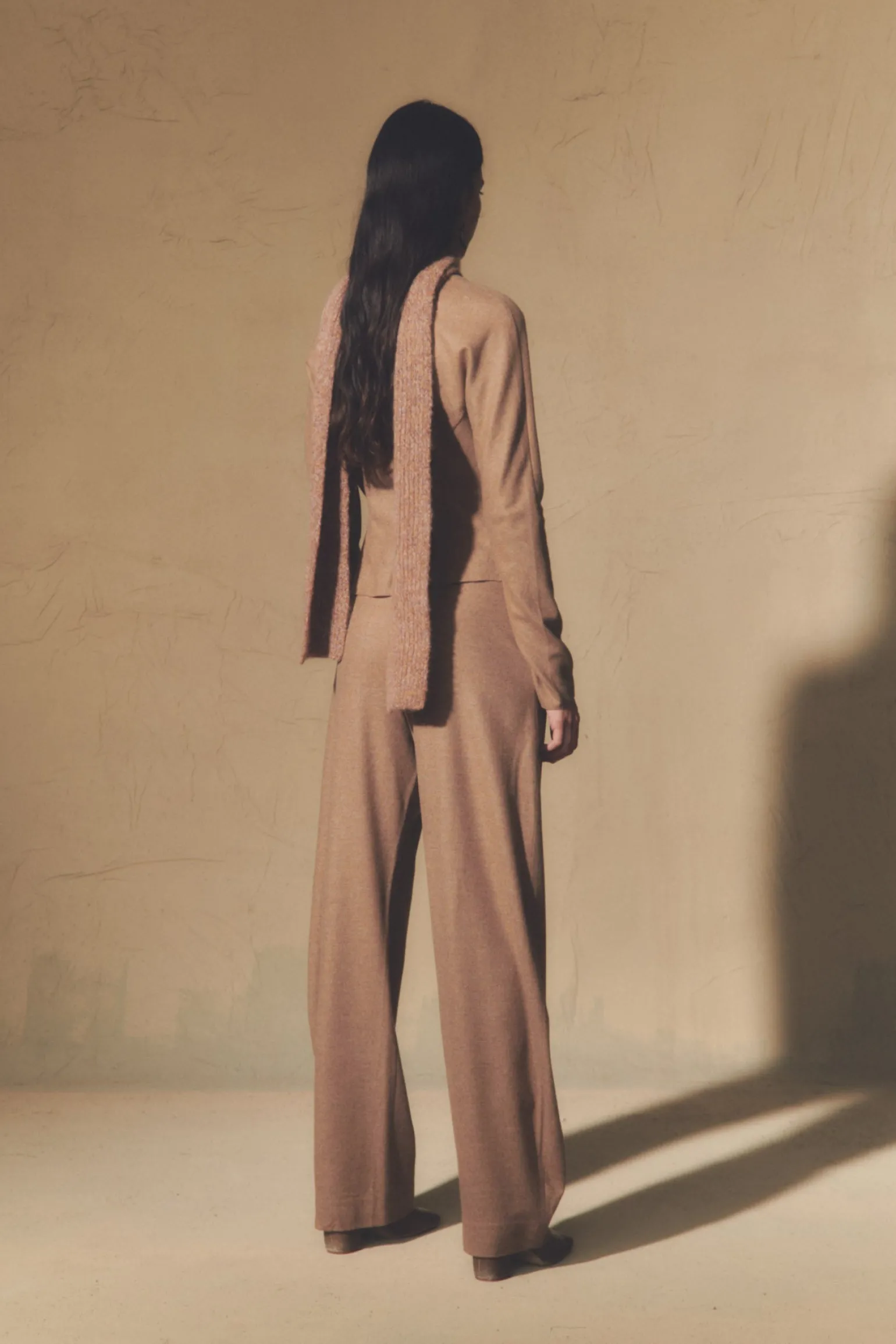 Lanna, cappuccino jacket in virgin wool and cashmere