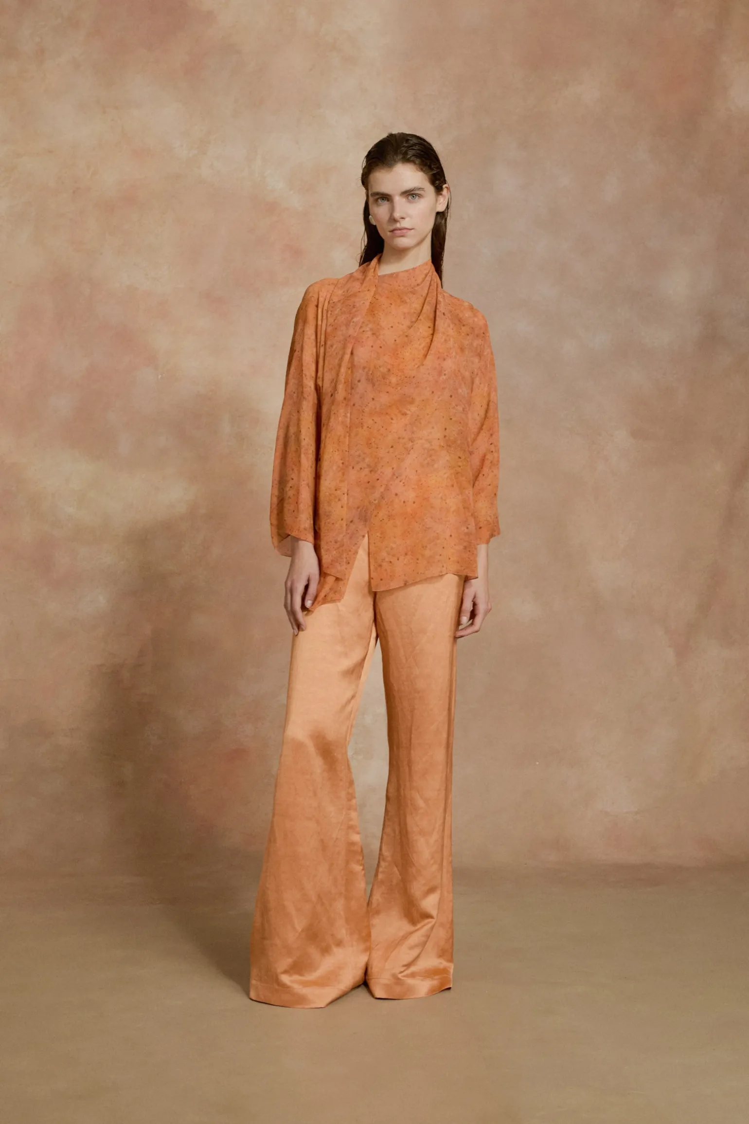 Lara, sora print silk blouse
