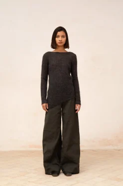 Lena, ecru alpaca, merino wool and silk jumper