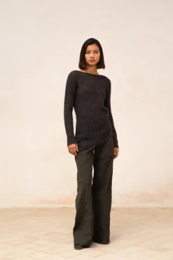 Lena, ecru alpaca, merino wool and silk jumper