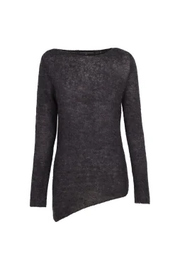 Lena, graphite alpaca, merino wool and silk jumper