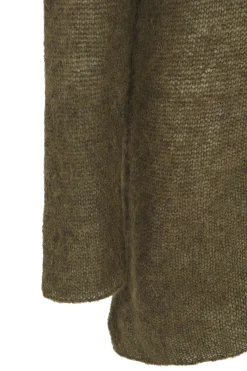 Lena, khaki alpaca, merino wool and silk jumper