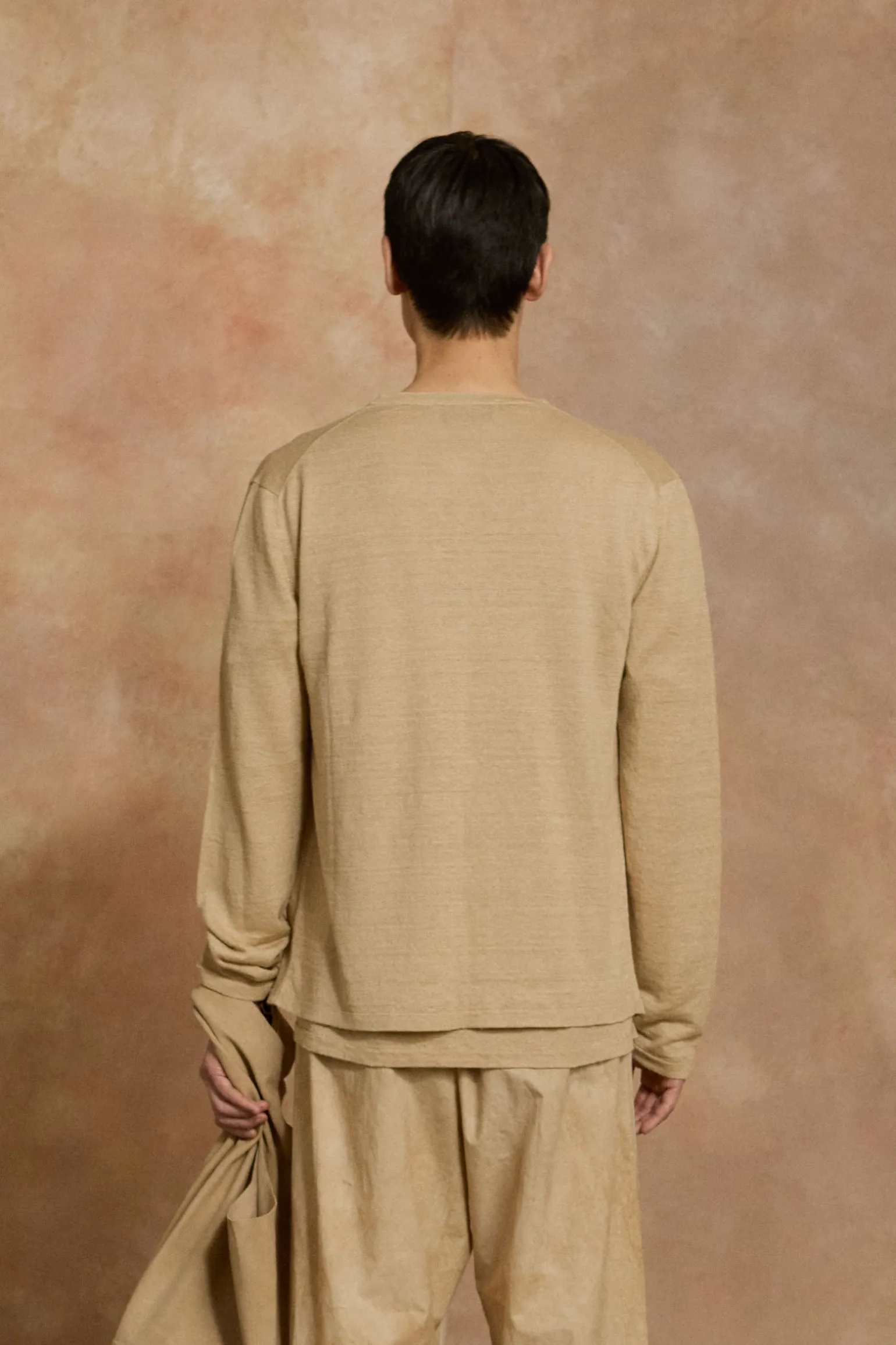 Lian, beige linen knit cardigan