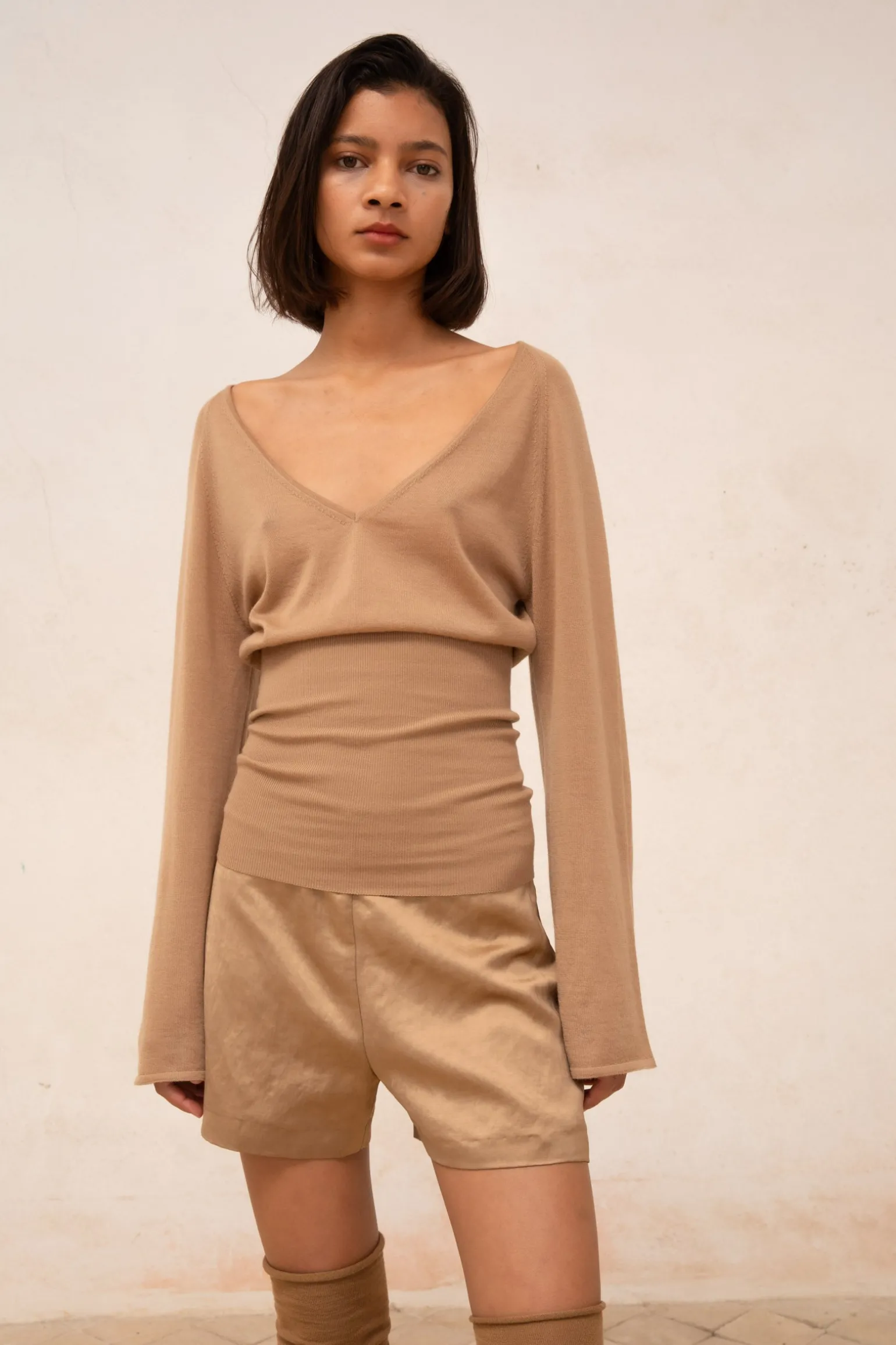 Liana, cocoa cashmere top