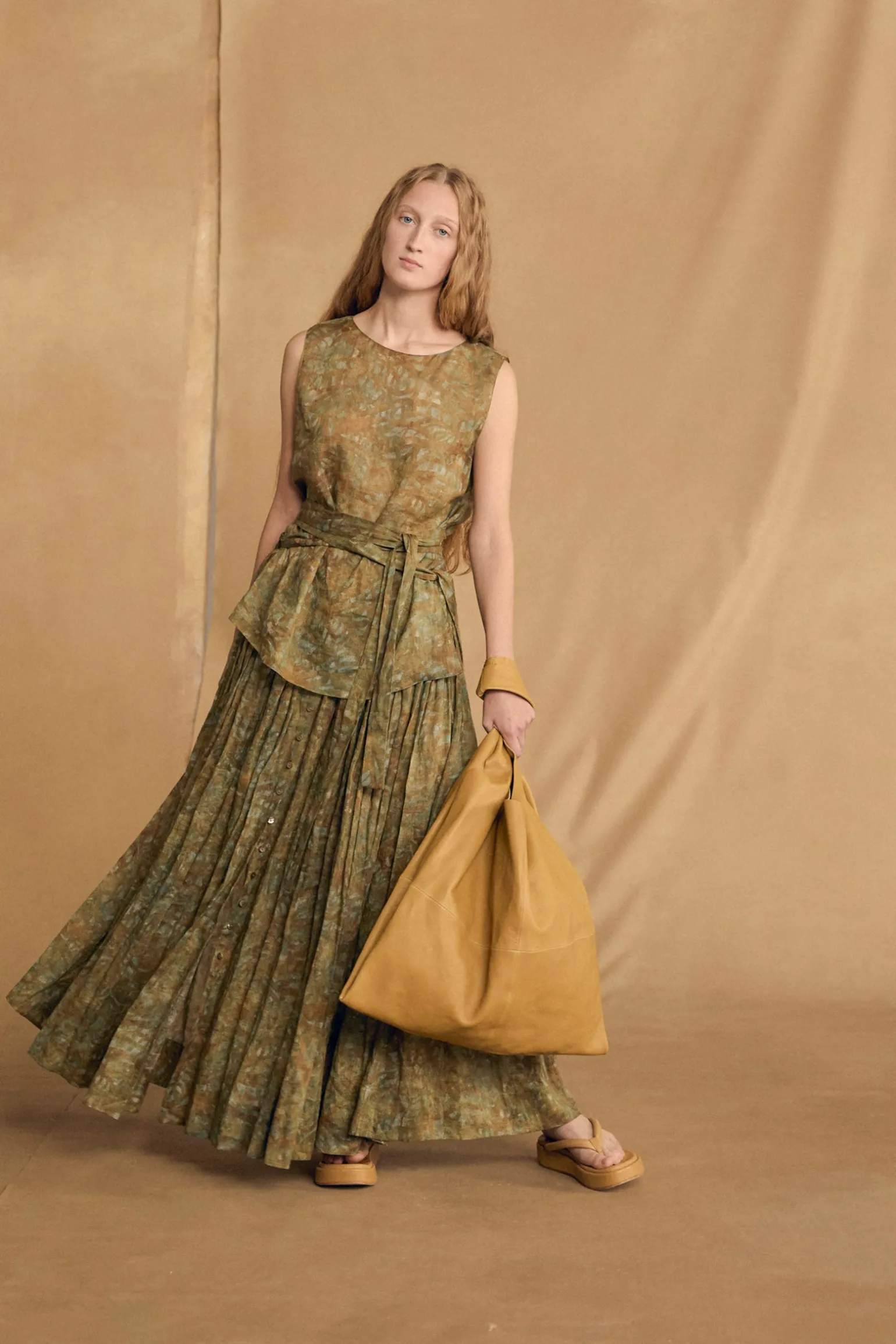 Lil, trap print ramie skirt