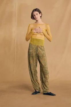Lil, trap print silk pants
