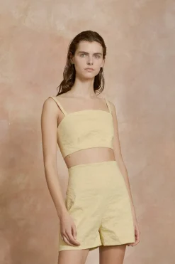 Limon, pale yellow bustier top