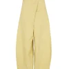 Limon, pale yellow high-waisted pants