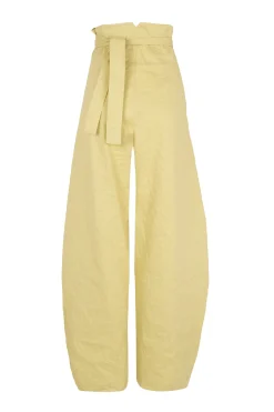 Limon, pale yellow high-waisted pants