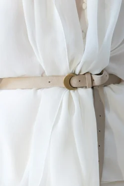 Luna, beige suede belt