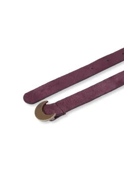 Luna, burgundy suede belt