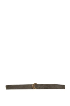 Luna, dark green suede belt