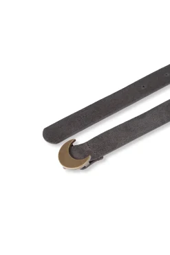 Luna, dark green suede belt