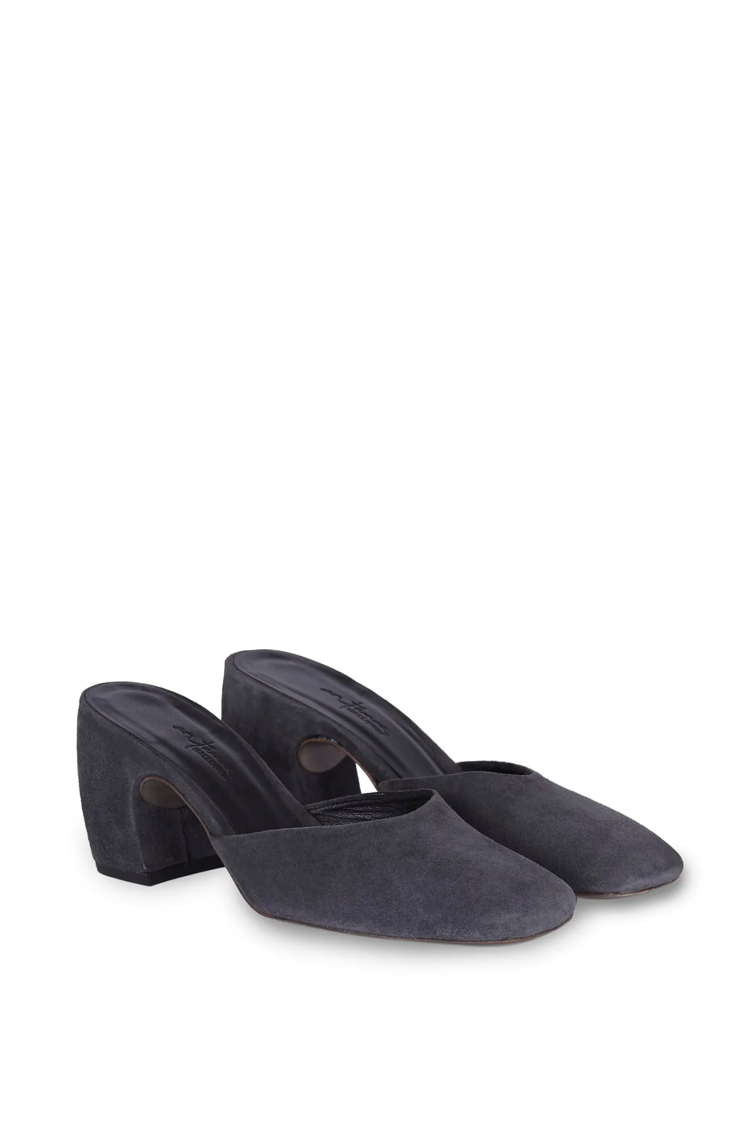 Luna, graphite suede mule