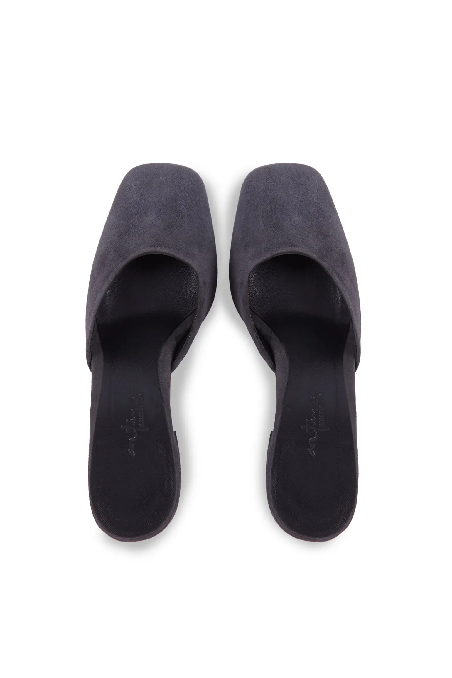 Luna, graphite suede mule