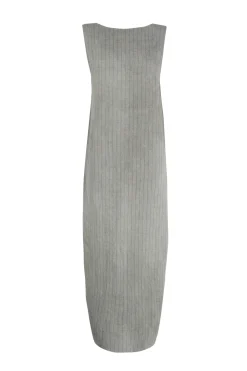 Lupe, sky blue striped linen dress