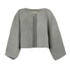 Lupe, sky blue striped linen jacket
