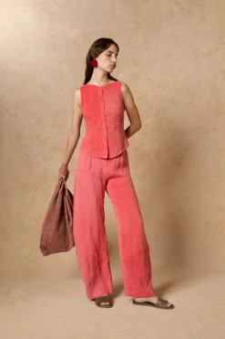 Lupe, striped maltinto linen pants