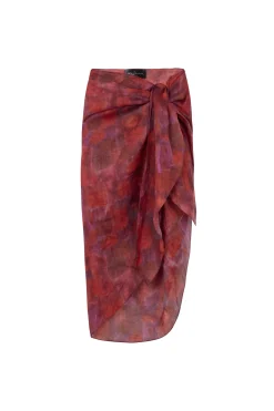 Lyn, indira print sarong skirt in ramie